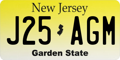 NJ license plate J25AGM