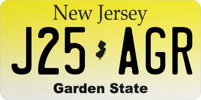 NJ license plate J25AGR