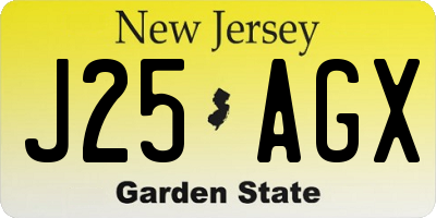 NJ license plate J25AGX