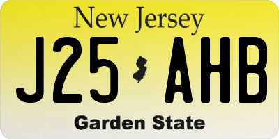 NJ license plate J25AHB