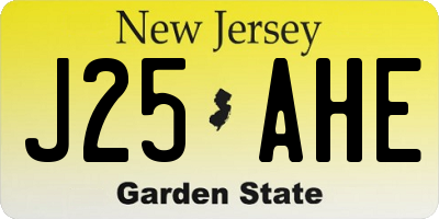 NJ license plate J25AHE