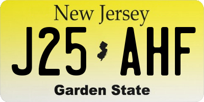 NJ license plate J25AHF