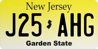 NJ license plate J25AHG