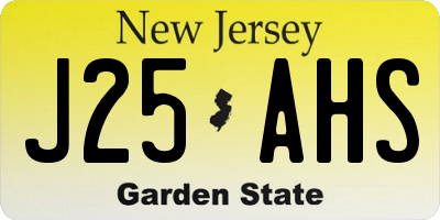 NJ license plate J25AHS