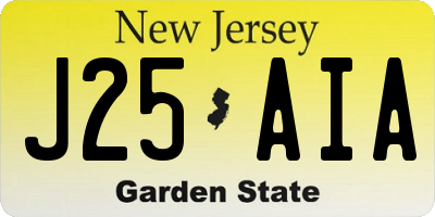 NJ license plate J25AIA