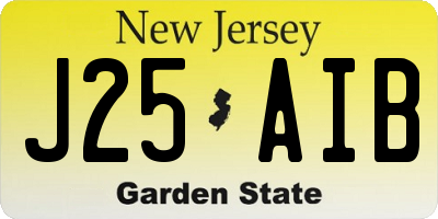 NJ license plate J25AIB