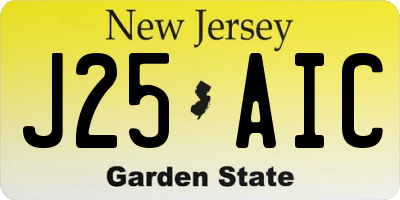 NJ license plate J25AIC