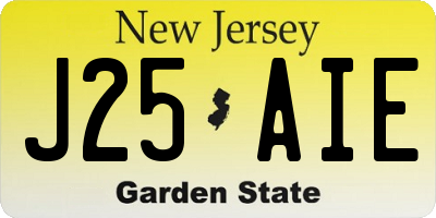 NJ license plate J25AIE