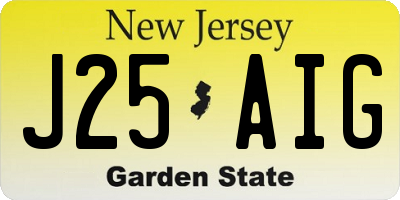 NJ license plate J25AIG