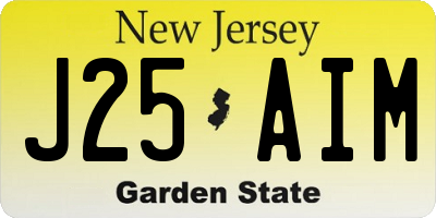 NJ license plate J25AIM
