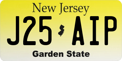 NJ license plate J25AIP
