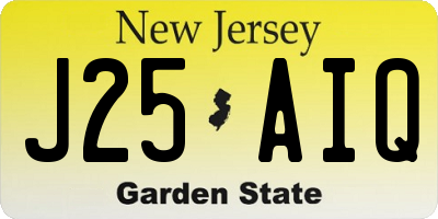 NJ license plate J25AIQ