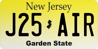 NJ license plate J25AIR