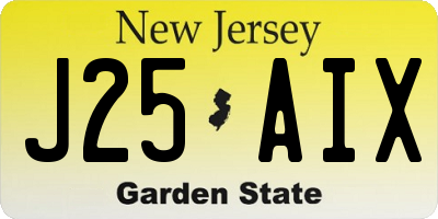 NJ license plate J25AIX