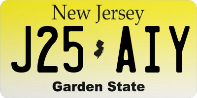 NJ license plate J25AIY