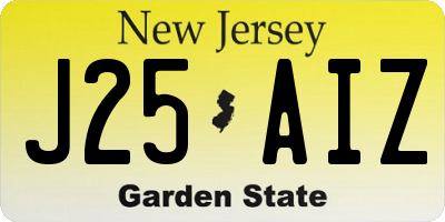 NJ license plate J25AIZ