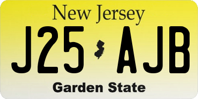 NJ license plate J25AJB