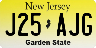 NJ license plate J25AJG
