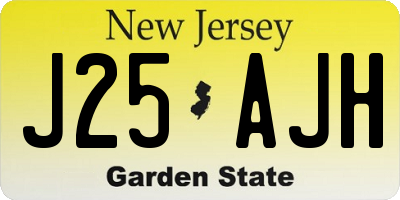 NJ license plate J25AJH