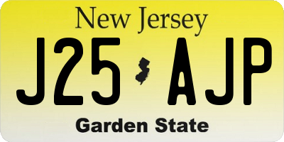 NJ license plate J25AJP