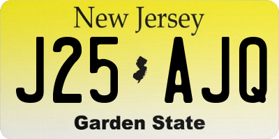 NJ license plate J25AJQ