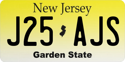 NJ license plate J25AJS