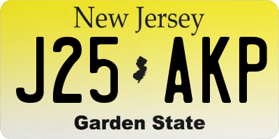 NJ license plate J25AKP