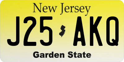 NJ license plate J25AKQ