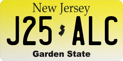 NJ license plate J25ALC