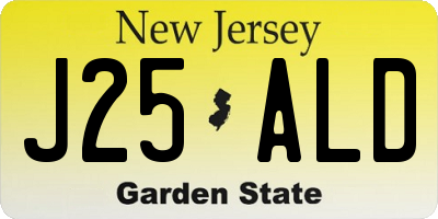 NJ license plate J25ALD