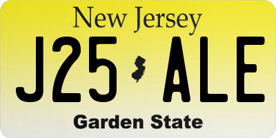 NJ license plate J25ALE