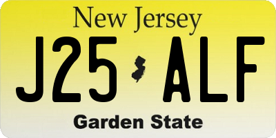 NJ license plate J25ALF