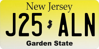 NJ license plate J25ALN