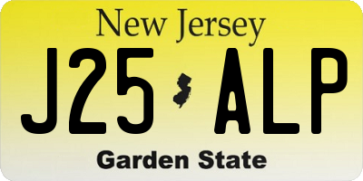 NJ license plate J25ALP
