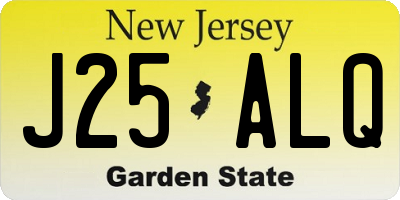 NJ license plate J25ALQ