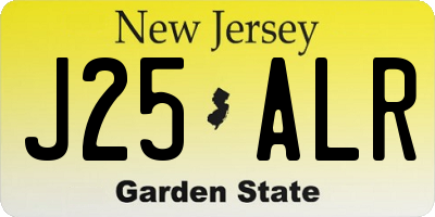 NJ license plate J25ALR
