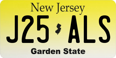 NJ license plate J25ALS