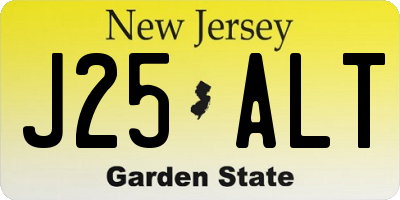 NJ license plate J25ALT