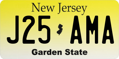 NJ license plate J25AMA