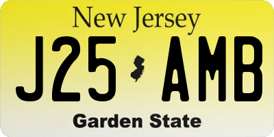 NJ license plate J25AMB
