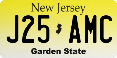 NJ license plate J25AMC