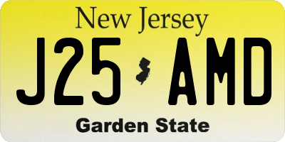 NJ license plate J25AMD