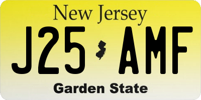 NJ license plate J25AMF