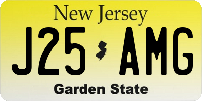 NJ license plate J25AMG