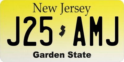 NJ license plate J25AMJ
