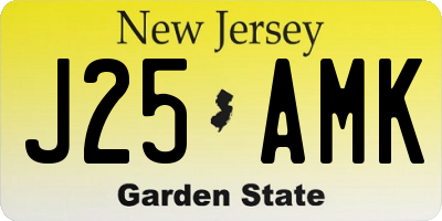 NJ license plate J25AMK