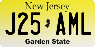 NJ license plate J25AML