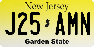 NJ license plate J25AMN
