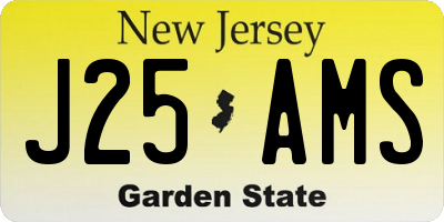 NJ license plate J25AMS