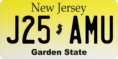 NJ license plate J25AMU